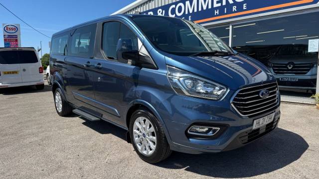 Ford Tourneo Custom 2.0 EcoBlue 130ps L2  L/R 8 Seater Titanium Auto Minibus Diesel Blue